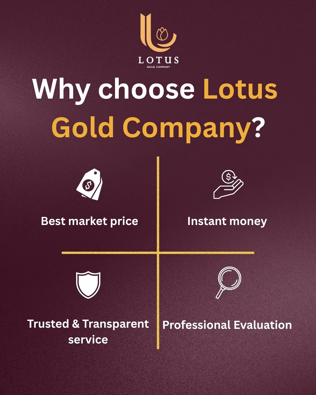 Lotus Gold Company branch interior - gold buying office